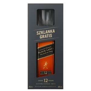 JOHNNIE WALKER BLACK 40% 0,7 +SZKLANKA