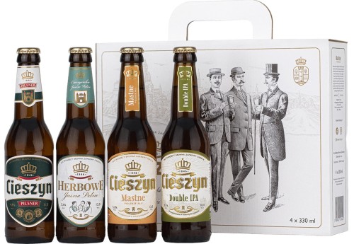 Cieszyn Zestaw Konesera 4x0,33 (Pilsner, Herbowe, Mastne, Double IPA).jpg