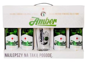Zestaw Amber Chmielowy 4x0,5 BZW + szklanka