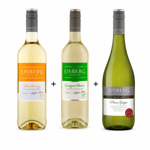 Pakiet Wina Bezalkoholowych Białych Eisberg - Chardonnay, Sauvignon Blanc, Pinot Grigio 3x 0,75