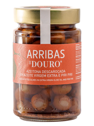 Arribas Do Douro Drylowane zielone oliwki w oliwie z oliwek z pierwszego tłoczenia i papryczka piri piri 250g.png