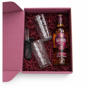 Zestaw Grant's Ruby Plum 30% 0,7 + 2 szklanki