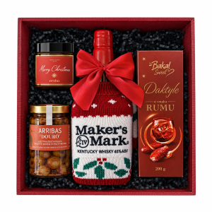 Bordowy zestaw prezentowy na tacy Maker's Mark - Apollo