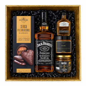 Czarny zestaw prezentowy na tacy Jack Daniel's - Nikander