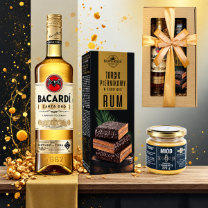 Zestaw Złoty Bacardi Carta Oro z Piernikami