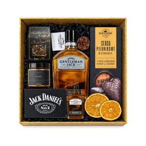 Czarny zestaw prezentowy na tacy Gentleman Jack