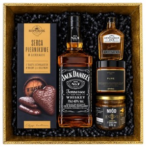 Czarny zestaw prezentowy na tacy Jack Daniel's - Nikander