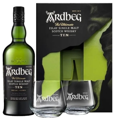 Ardbeg 10YO 46% 0,7 + 2 szklanki