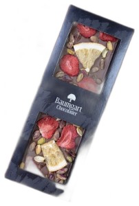 Baumgart Czekolada Mleczna z Pistacją, Pomarańczą i Truskawką 120g