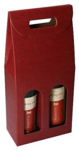 Pudełko na Wino z okienkiem Podwójne BORDO