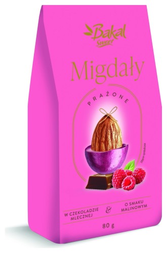 Bakal Migdały W Czekoladzie Mlecznej z Nutą Maliny 80g
