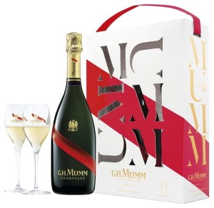 MUMM GRAND CORDON 12,5% 0,75 B/W + kieliszki