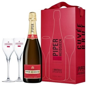 Piper - Heidsieck Brut 12% 0,75 kart.+2 kiel. B/W