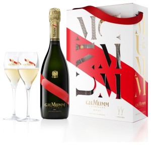 MUMM GRAND CORDON 12,5% 0,75 B/W + kieliszki