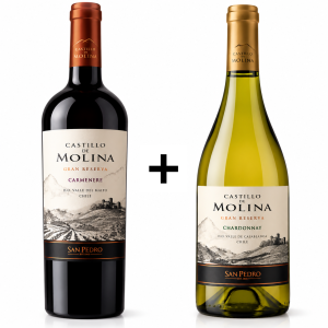Pakiet Castillo de Molina Gran Reserva Carmenere 0,75 14% C/W + Chardonnay 13% 0,75 B\W
