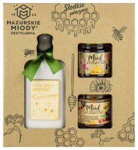 Miód Pitny DWÓJNIAK KORMORAN 16% 0,5 + MIÓD PSZCZELI x2 250G