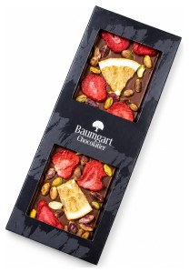 Baumgart Czekolada Mleczna z Pistacją, Pomarańczą i Truskawką 120g
