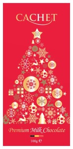Cachet Premium Milk Chocolate Christmas Red 100g