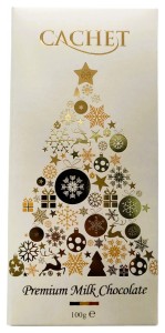 Cachet Premium Milk Chocolate Christmas White 100g