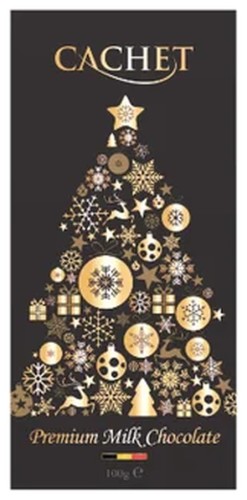 Cachet Premium Milk Chocolate Christmas Black 100g
