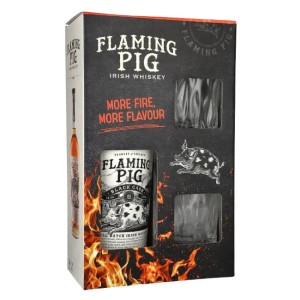 Flaming Pig Black Cask 40% 0,7 + 2szkl.