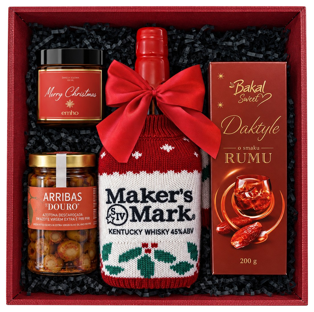 Bordowy zestaw prezentowy na tacy Maker's Mark - Apollo